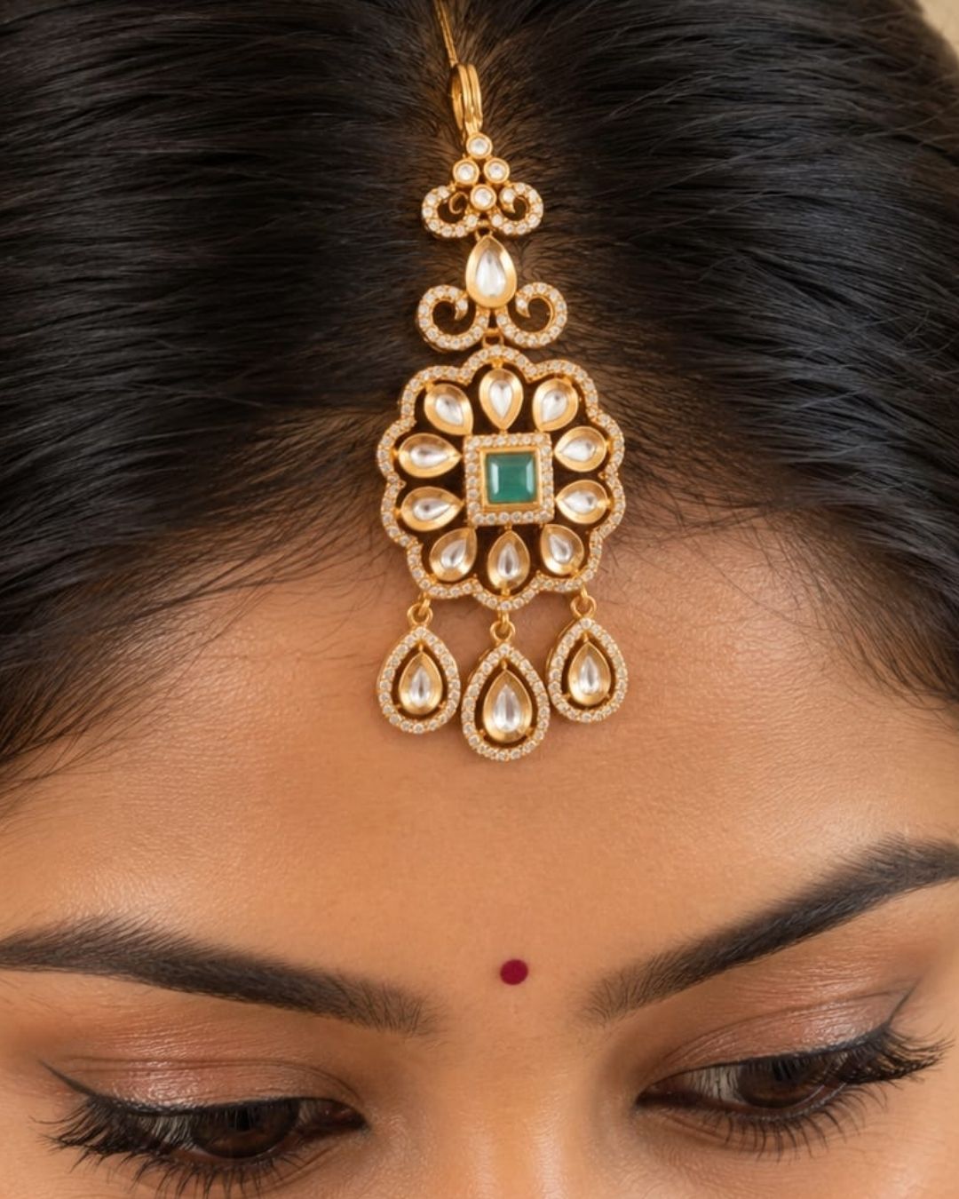 Kundan Gold Plated Mangtikka g 10450