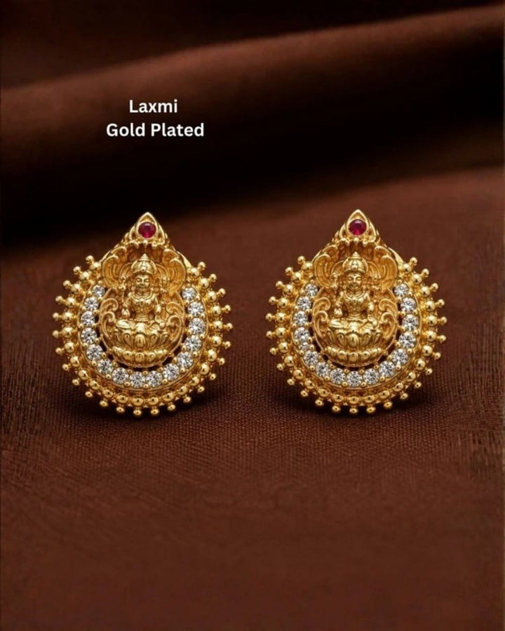 Laxmi Gold Plated Traditional Studs For Kids
