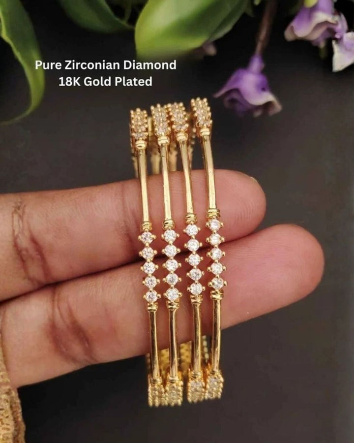 Zircon Diamond Bangles For Kids (set of 4)