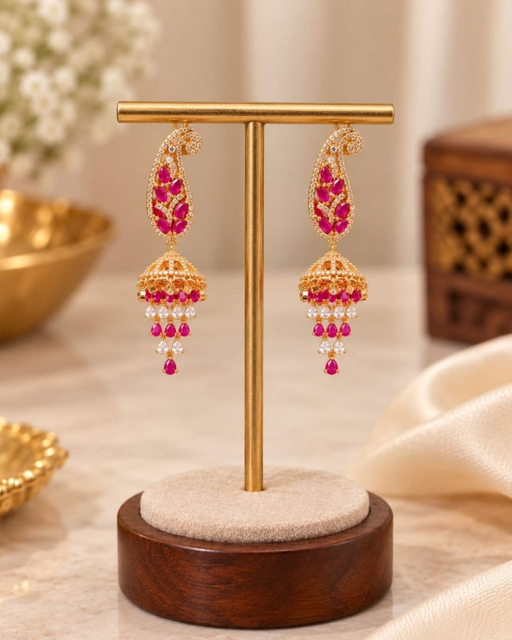 Pure Zirconian Diamond Gold Plated beads earrings g 10699