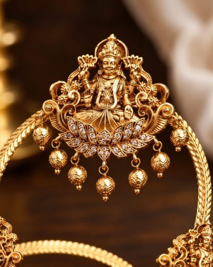 Antique Gold Plated Lakshmi Temple Vanki Set