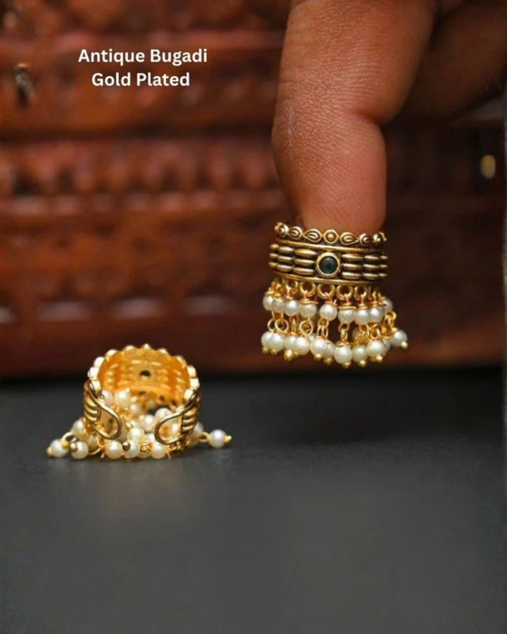 Gold Plated Antique Beads Bugadi