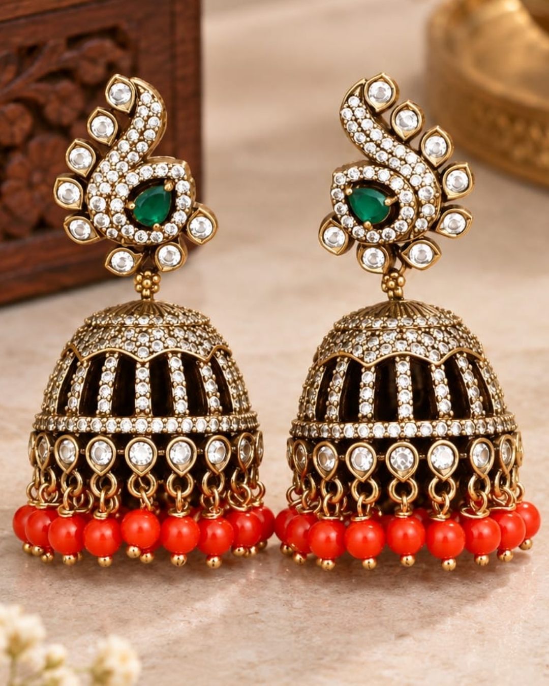 Victorian Gold Plated Jhumka&