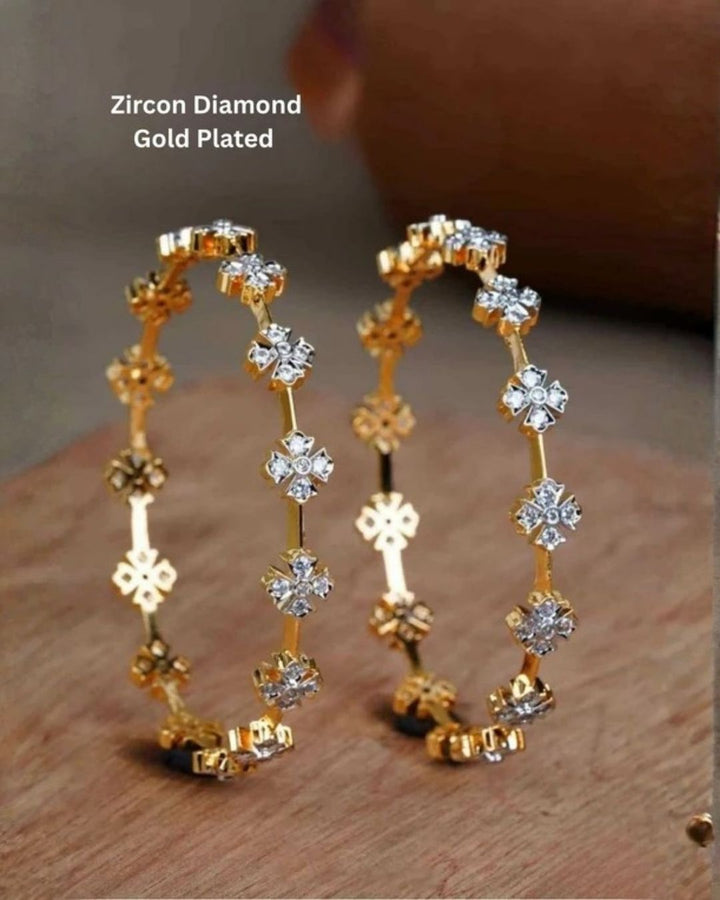 Gold Plated Flower Floral Bangles For Kids