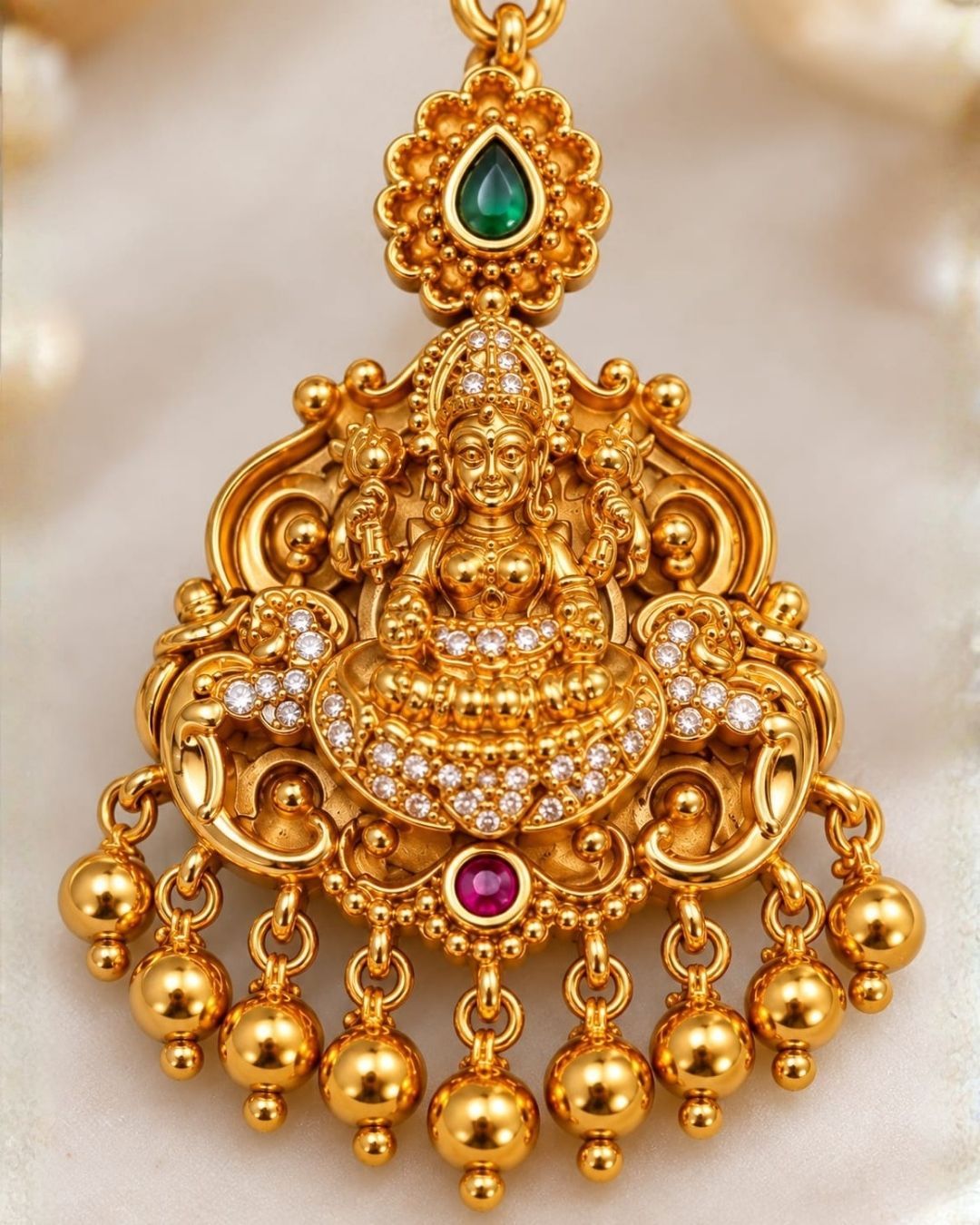 Gold Plated Divine Temple Laxmi Maangtikka