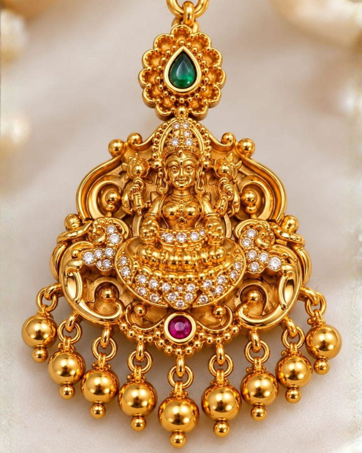 Gold Plated Divine Temple Laxmi Maangtikka