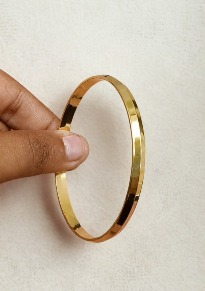 18k Gold Plated Men's Kada(Bracelet)  in white background waterproof skin safety