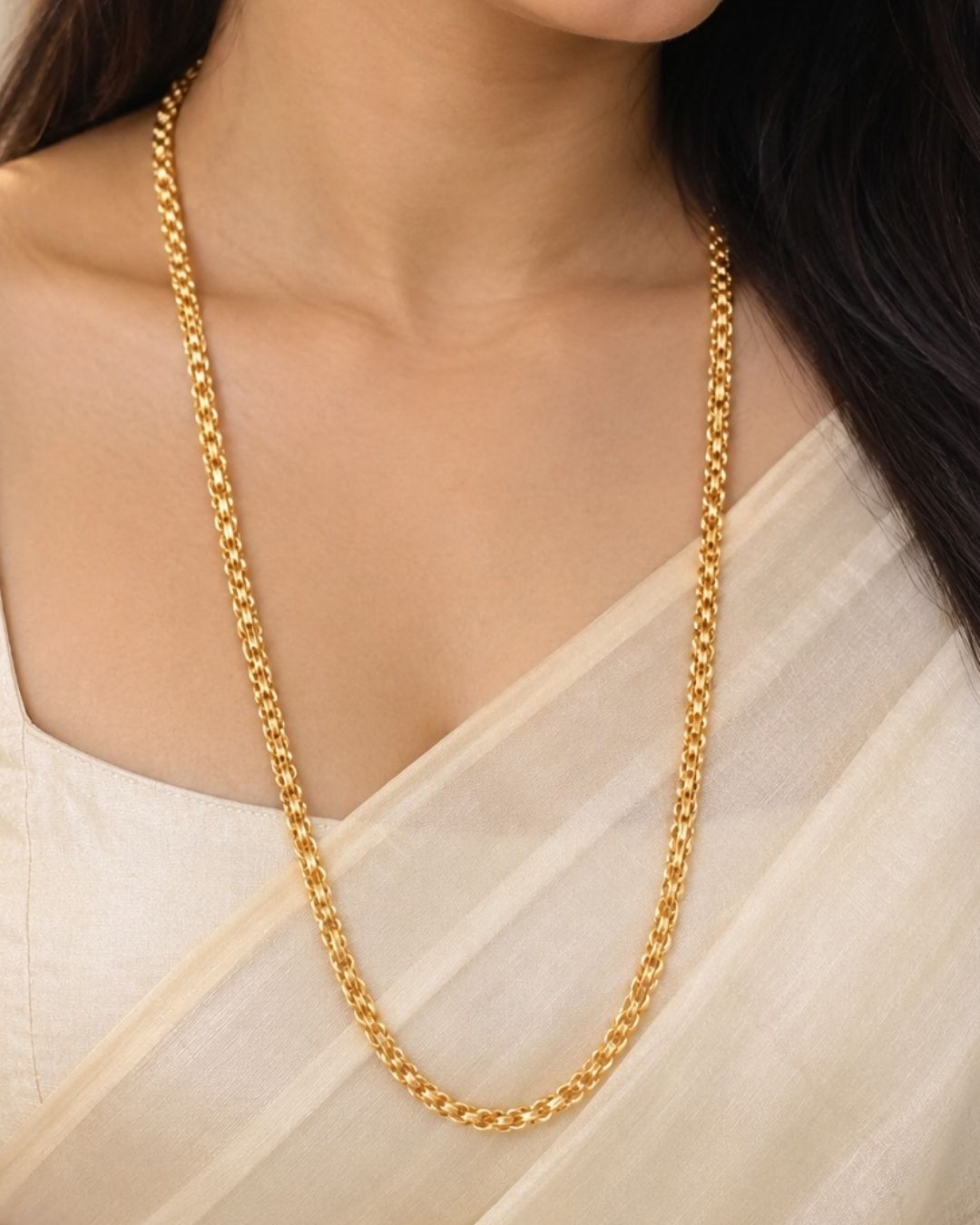 Kundan Gold Plated Mop Chain ideal for Dailywear
