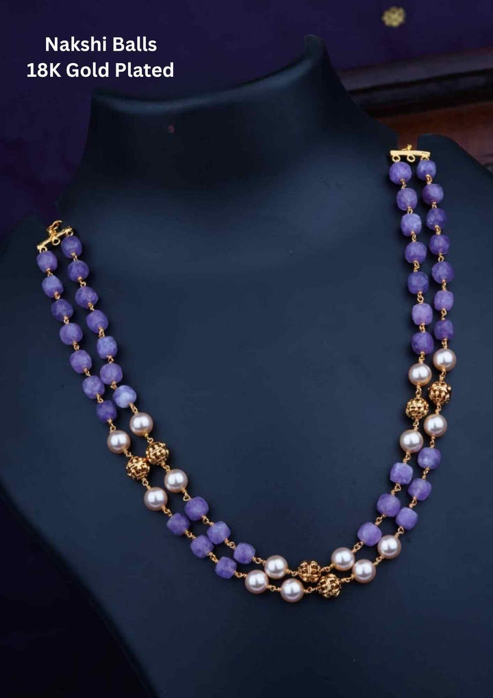 Nakshi Gold Plated Balls &amp; Beads Necklace