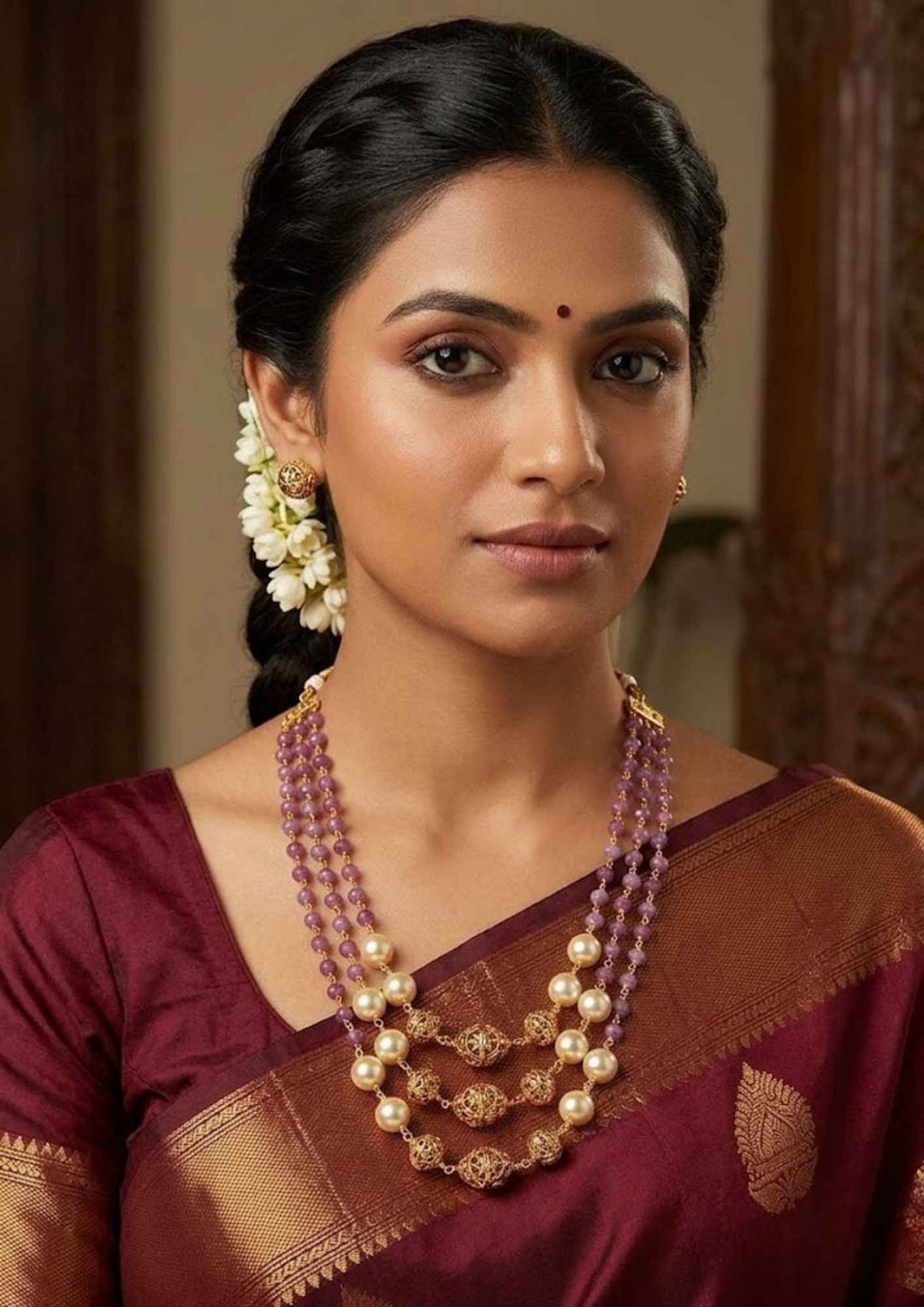 Nakshi Gold Plated Balls & Beads Necklace