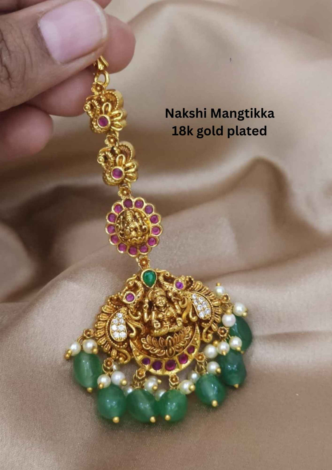 Nakshi Kundan Temple Gold Plated Lakshmi Devi Mangtikka