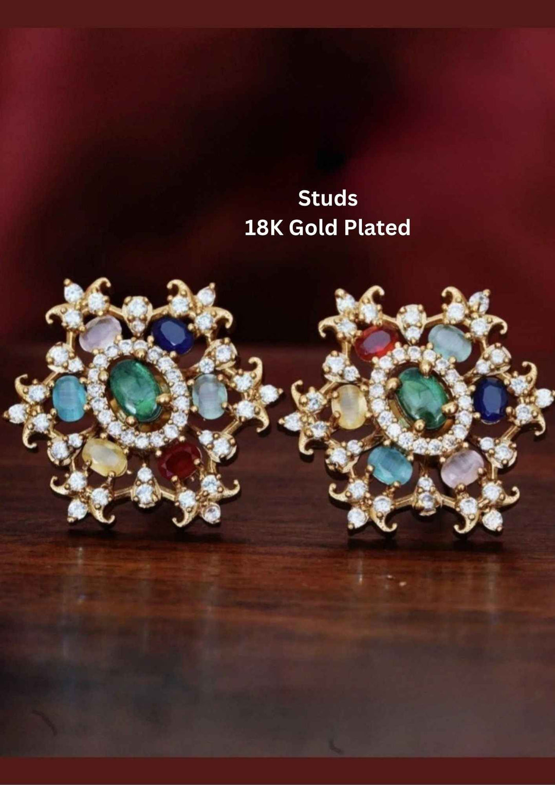 Navratana GemStones Studs