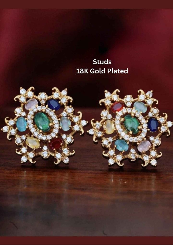 Navratana GemStones Studs