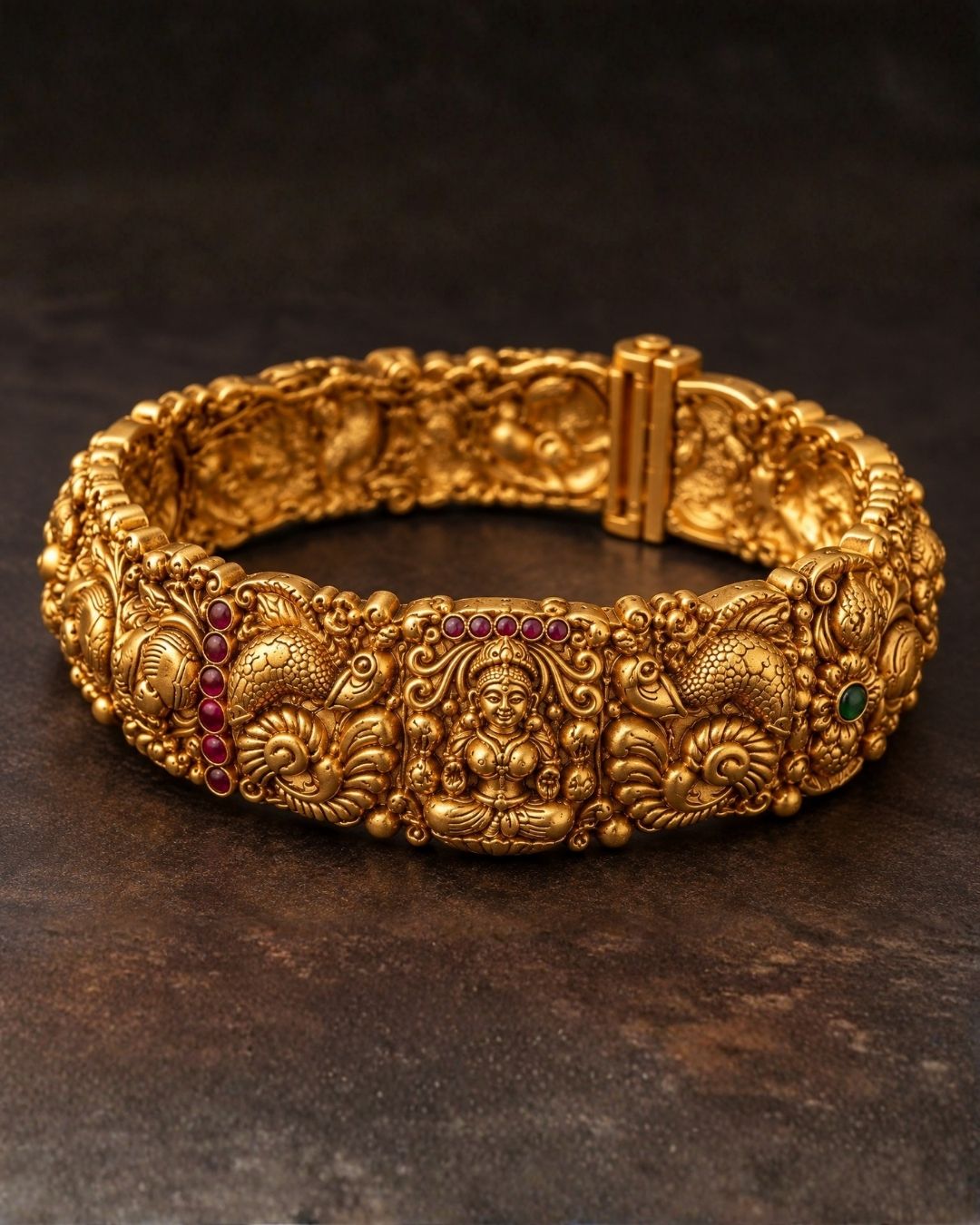 Kundan Gold Plated Temple Lakshmi Devi Openable Bangles