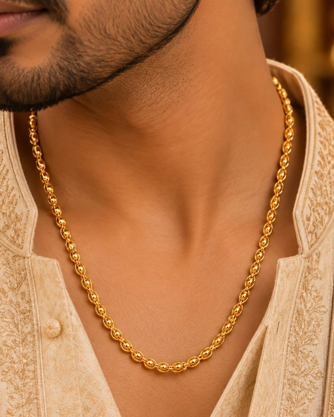 Gold Plated Beaded Men&