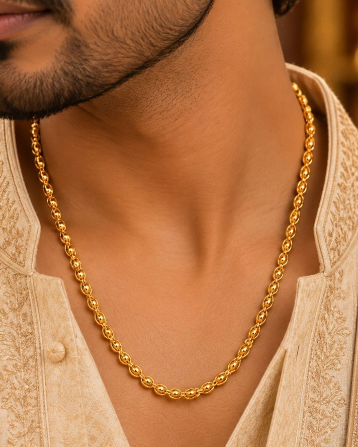 Gold Plated Beaded Men&
