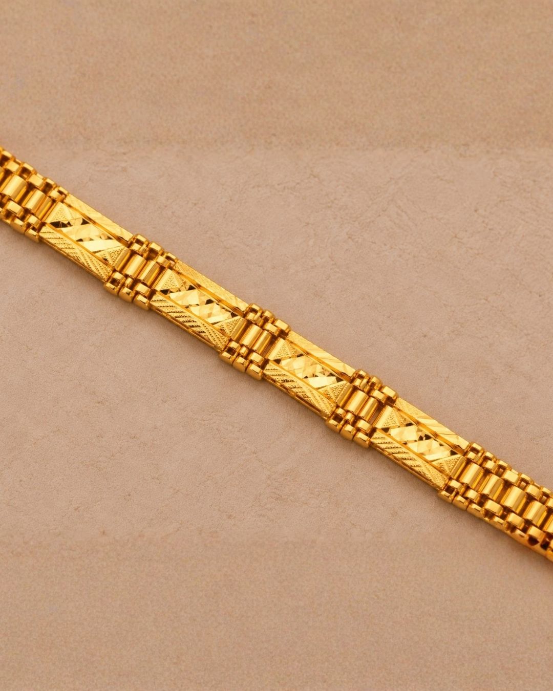 Gold Plated Geometric Bracelet for Men