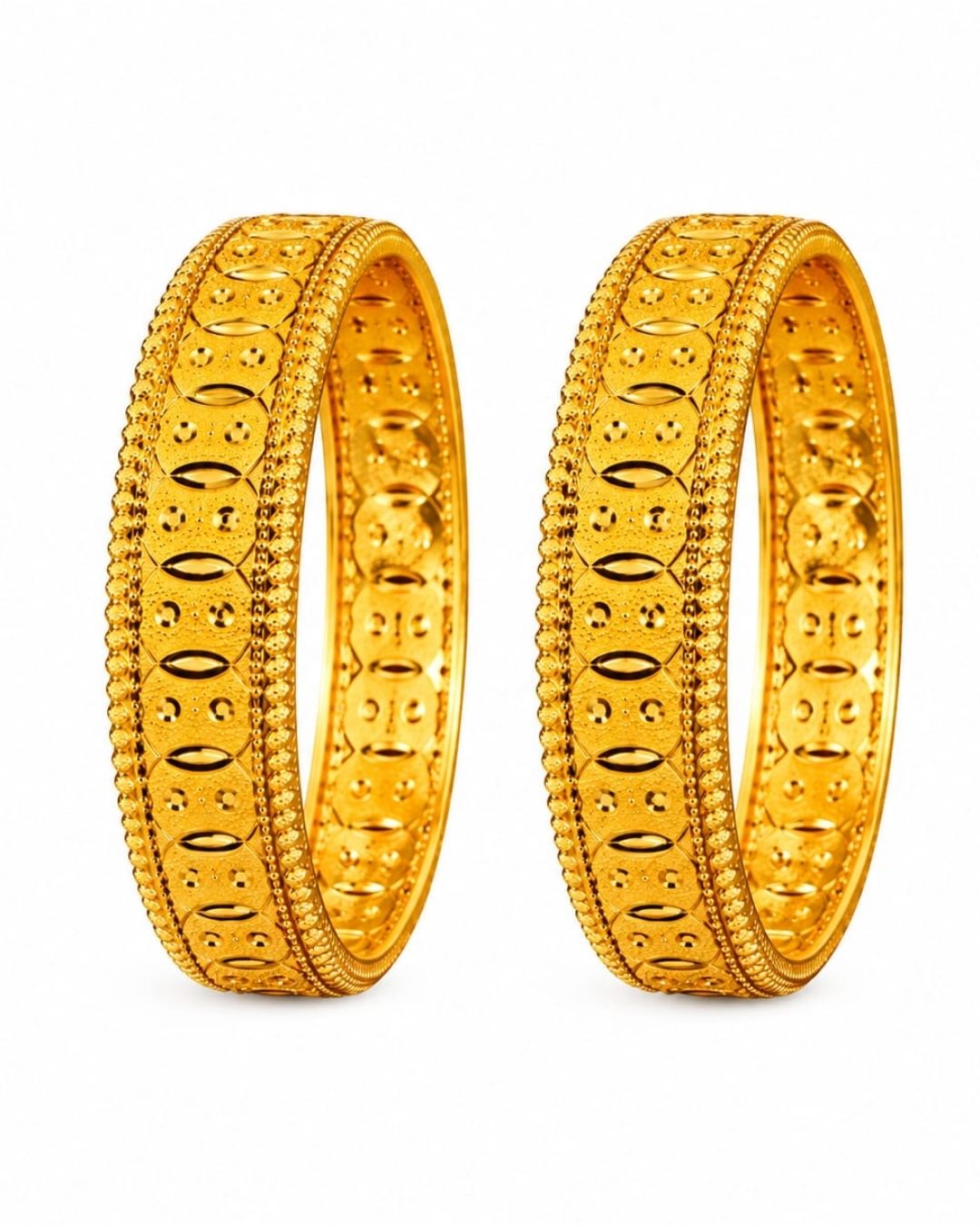 Gold Plated Designer Textured Bangles for Women