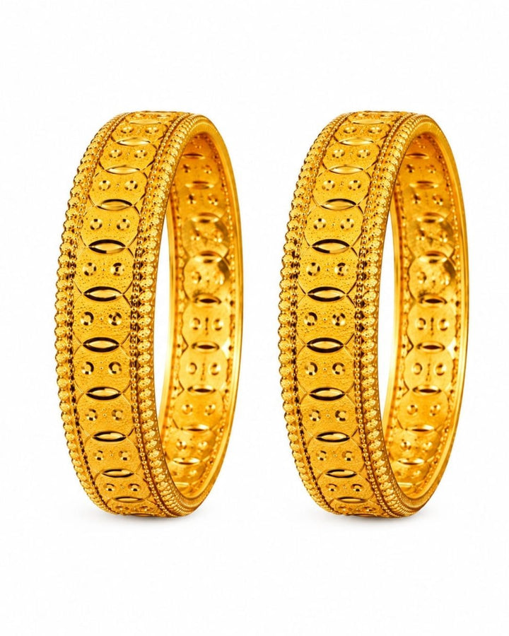 Gold Plated Designer Textured Bangles for Women