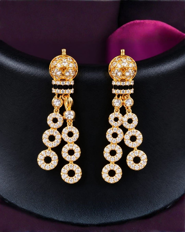 Gold Plated Diamond Style Necklace Set with Matching Earrings