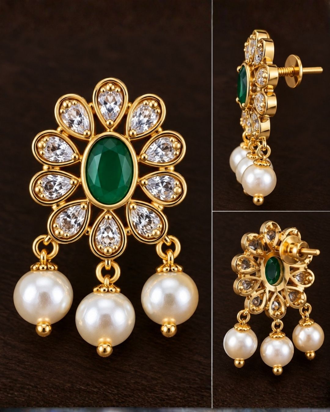Elegant Double Layer Zircon Diamond Necklace Set