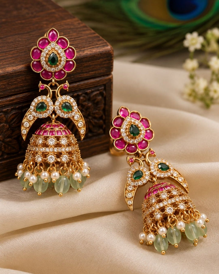 Jadau Kundan Gold plated Kemp Jhumkas w52