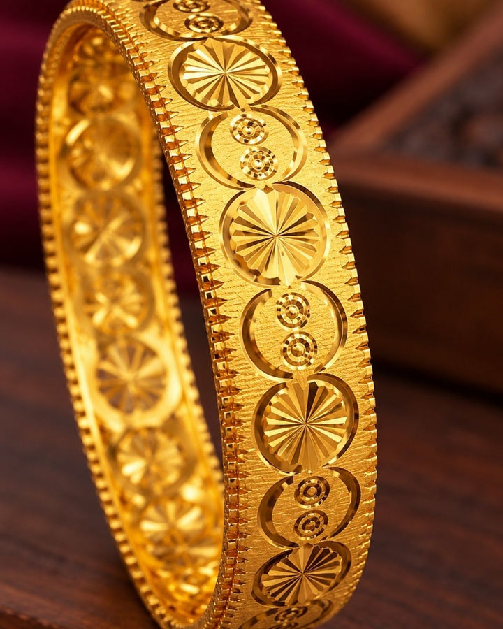 Gold Plated Designer Floral Pattern Bangles for Women