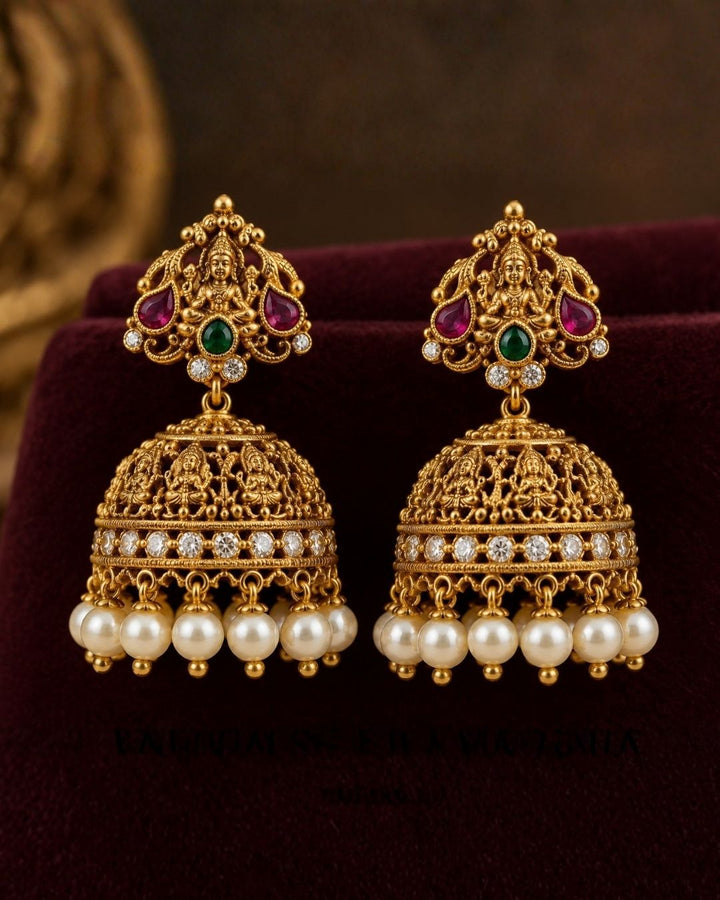 Jadau Kundan Gold Plated Temple Lakshmi Devi Haram