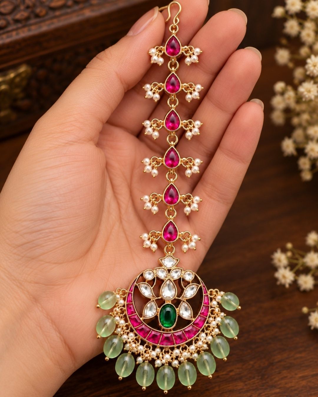 Jadau Kundan Gold Plated Mangtikka