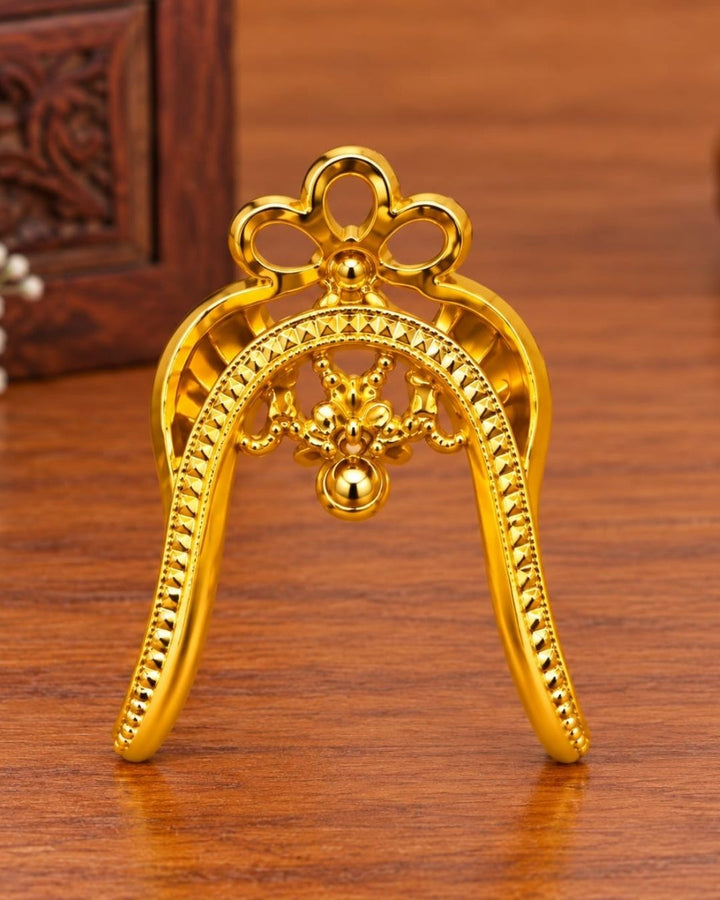 Gold Plated Floral Ring with Ruby and Green Stones