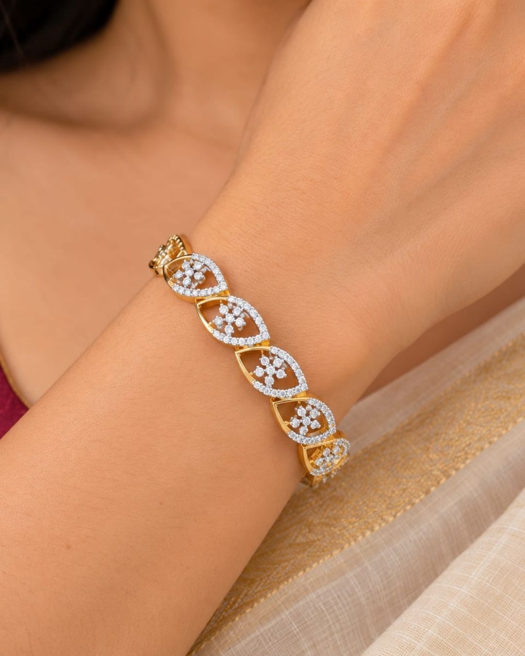 Stylish Gold Plated zircon Diamond Mangalsutra and Bracelet  combo