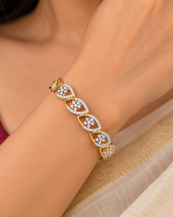 Stylish Gold Plated zircon Diamond Mangalsutra and Bracelet  combo