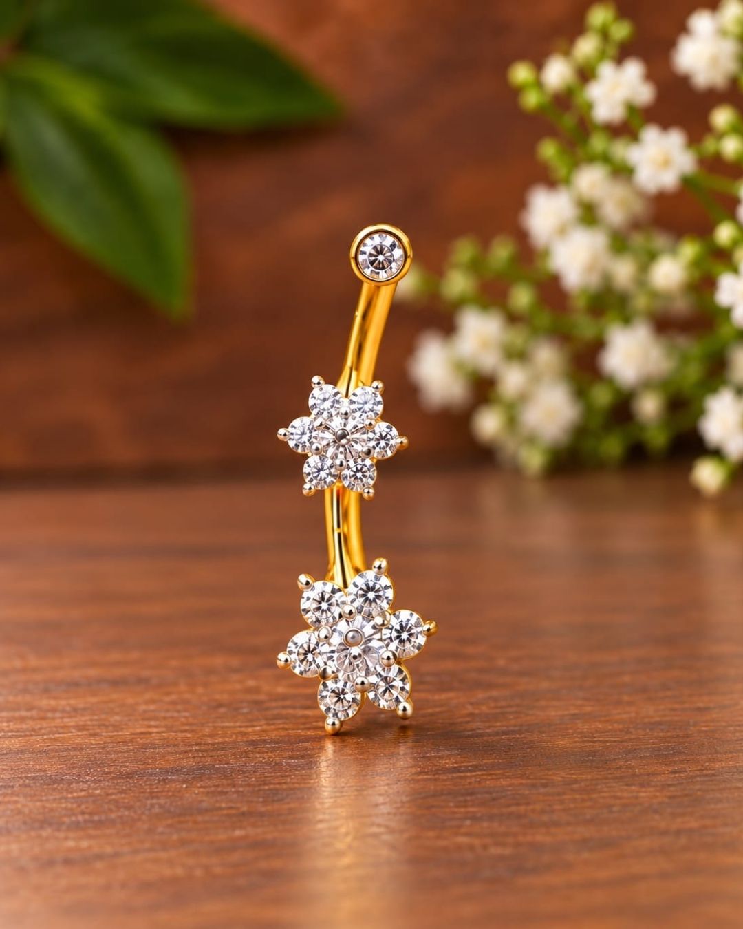 Gold Plated Flower Design Ear Cuff