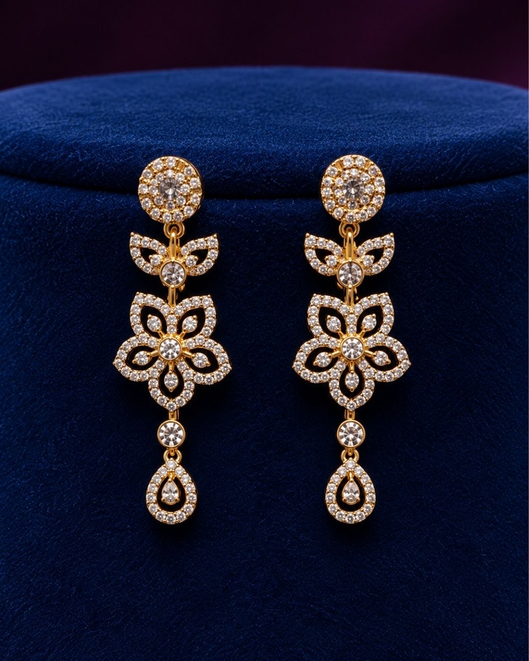 Zircon Diamond Gold Plated  Layer Necklace Set