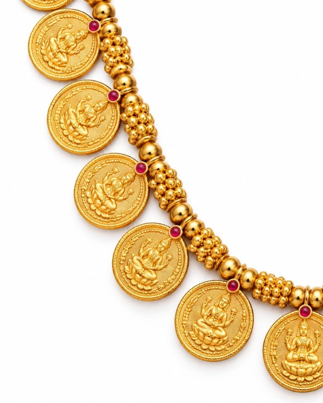 Gold Plated Goddess Lakshmi Coin Haram for Women