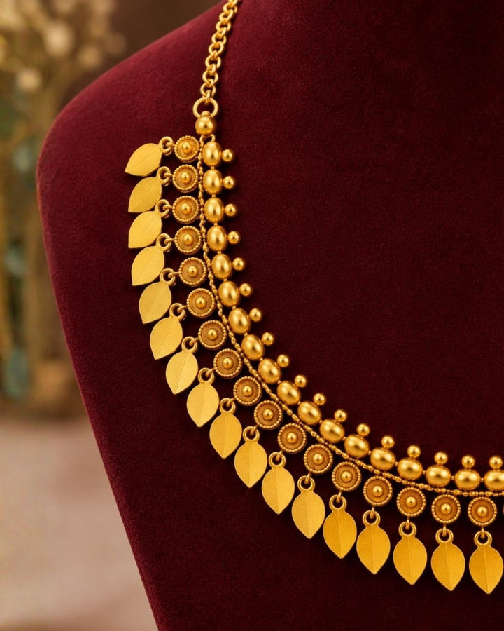 Elakathalli Gold Plated Traditional Leaf Necklace