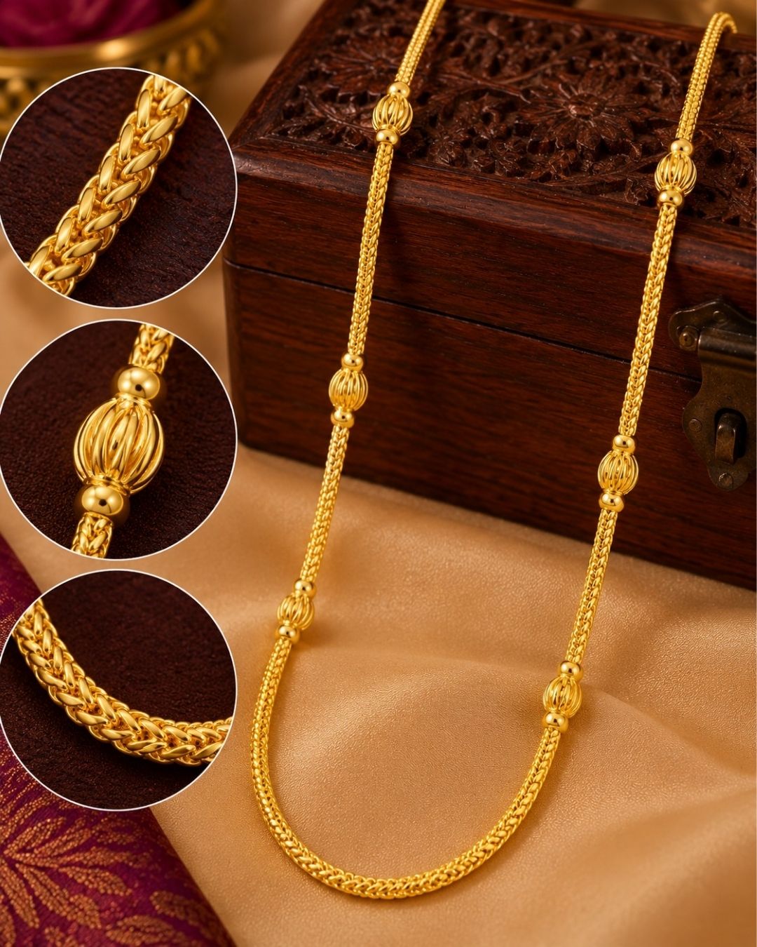 18K Gold Plated Classic Beaded Dailywear chain