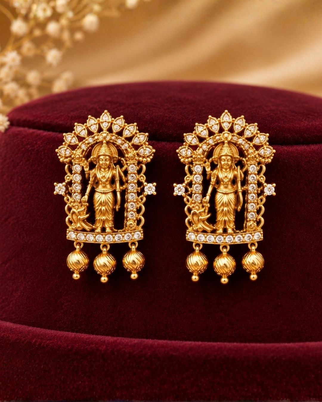 Gold Plated Ram Parivar Detachable Necklace set