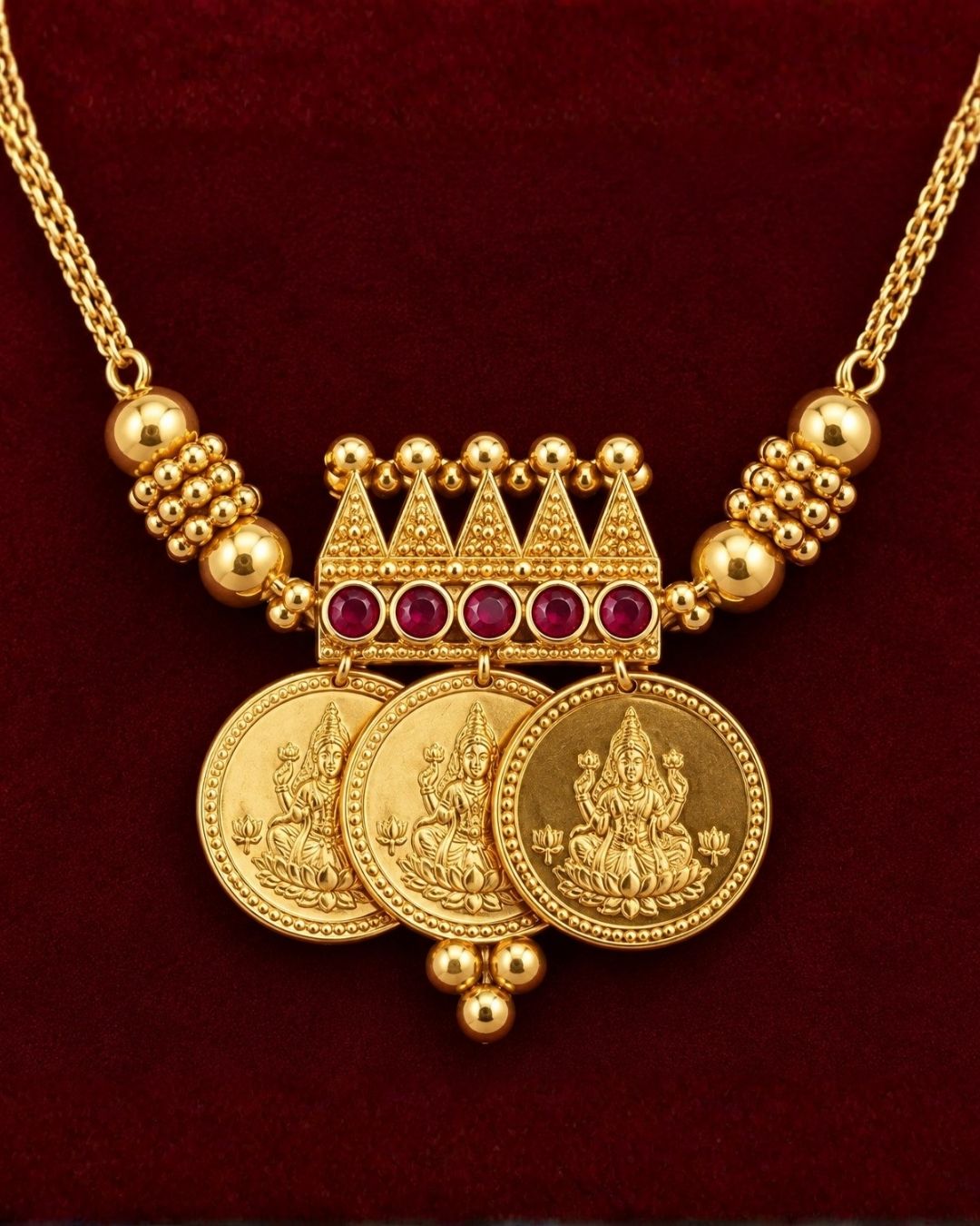 Gold Plated Laxmi Coins Traditional Necklace