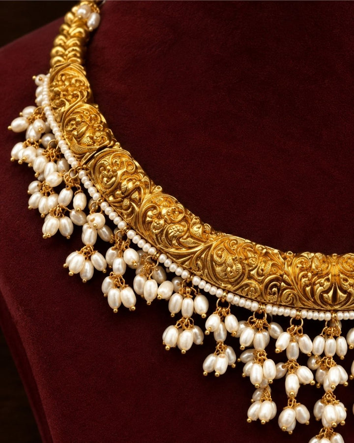 Gold Plated Guttapusallu Necklace set