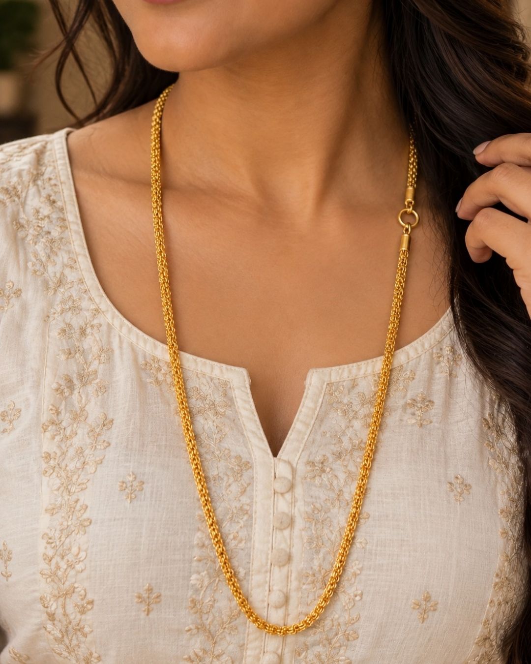 18K Gold Plated Rope Design Thaali Chain ideal for Dailywear