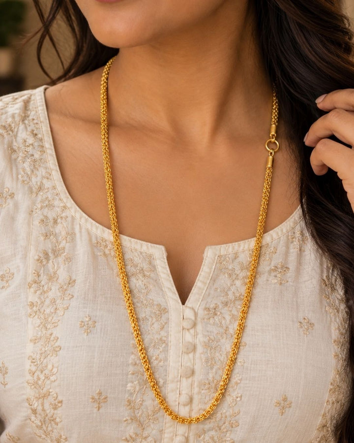 18K Gold Plated Rope Design Thaali Chain ideal for Dailywear