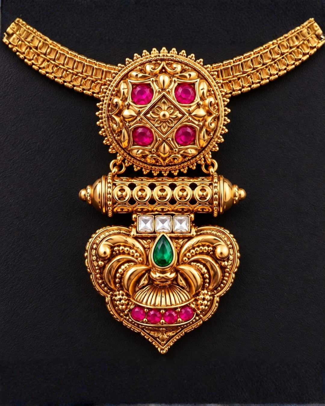 Gold Plated Detachable Pendant Necklace Set