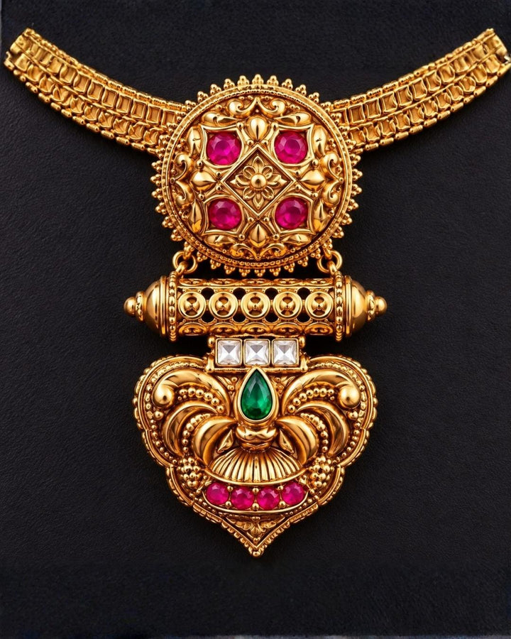 Gold Plated Detachable Pendant Necklace Set