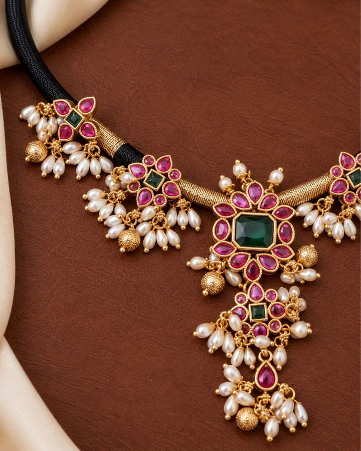 Jadau Kundan Gold plated Necklace With Earrings
