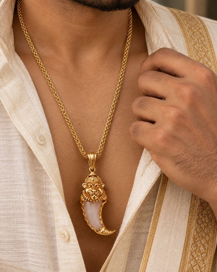 Gold Plated Narashima Pendent