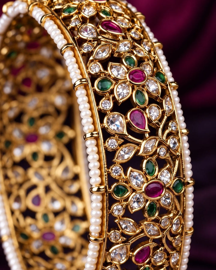 Gold Plated Matt Finish Openable Kada