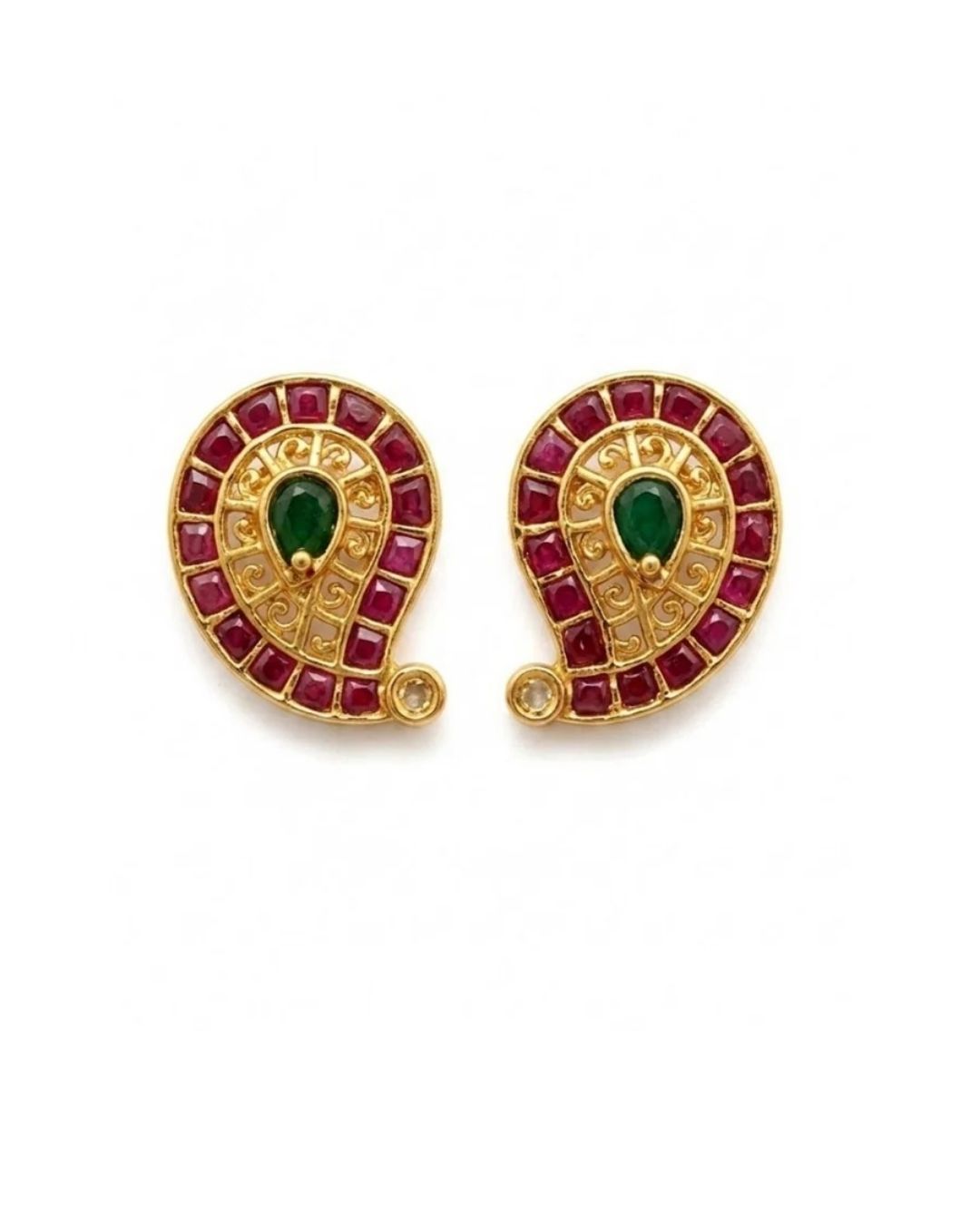 Kundan Gold Plated Laxmi Kasula Necklace with Earrings