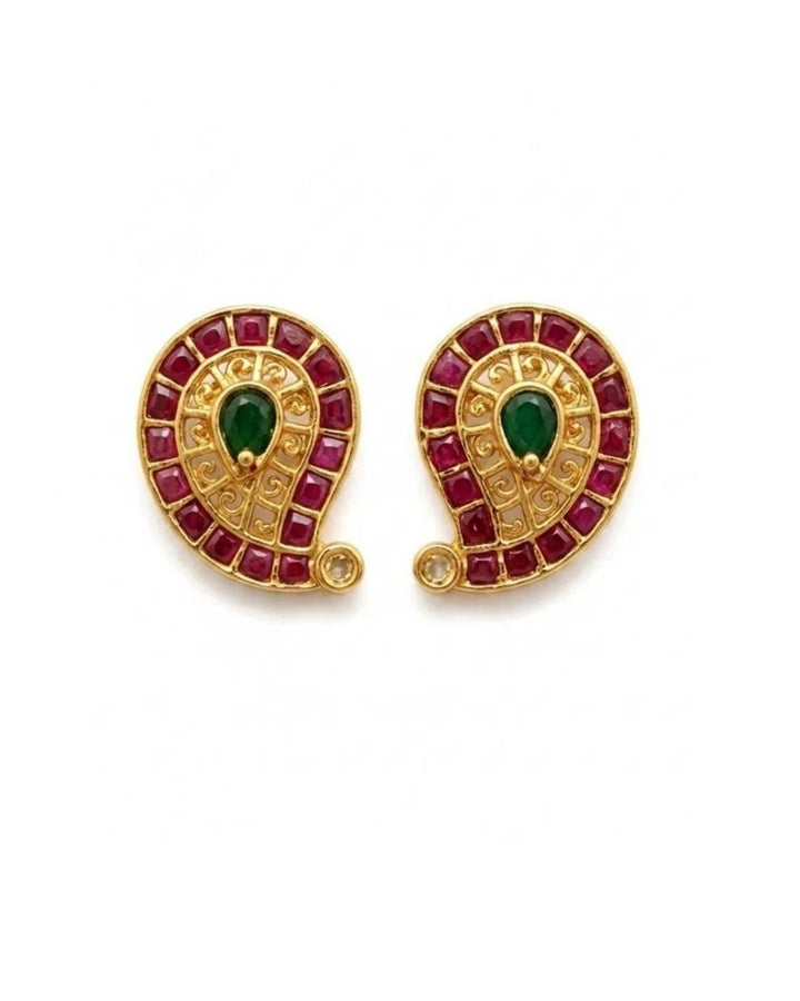 Kundan Gold Plated Laxmi Kasula Necklace with Earrings