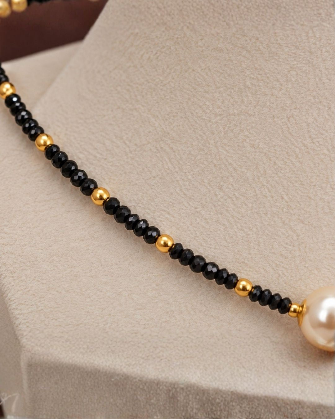 Zircon Diamond Ball Shape Pendant Gold Plated Mangalsutra